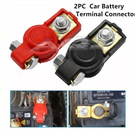AQJ 2Car Battery Terminal Connector Top Post Positive Negative Heavy Duty Universal