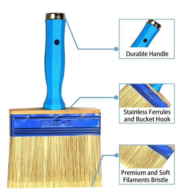 KingOrigin Deck Stain Brush, 3 Pack Thick Paint Brushes (4",