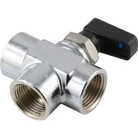 Fitting Parts - 3-Way Ball Valve - Vertical with Mounting Thread T-Hole Compressed Air Water Valves (T Bore, G 1/4 Inch)