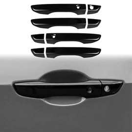 YJMOTOR 10th Gen Civic Door Handle Cover Exterior Decoration for Honda Civic 2017 2018 2019 2020 2021 with Smart Entry Buttons(Glossy Black)