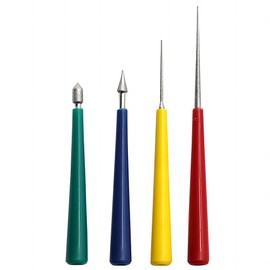 4 Piece Diamond Tipped Pearl Bead Reamer, Beading Hole Expander Enlarger Tool Kit for Jewelry Making DIY Craft