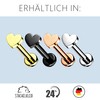 Stachelkleid Labret Piercing Titanium Heart Flat Base Flat Base Gold