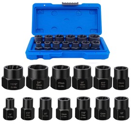 Nut Remover Set, Nut Extractor Socket, Socket Set, Impact Bolt, Bolt Remover Tool Set, Easy Car Repair and Furniture Assembly, Nut Extractor Socket