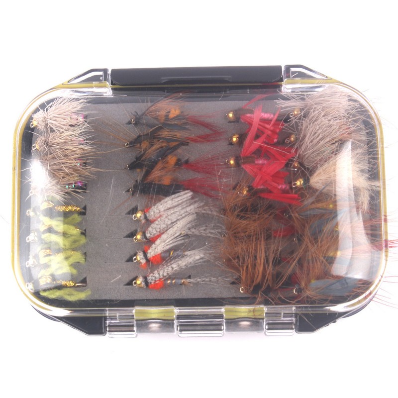 64pcs Fly Fishing Flies Fly Fish Lure Kit Fly Fishing