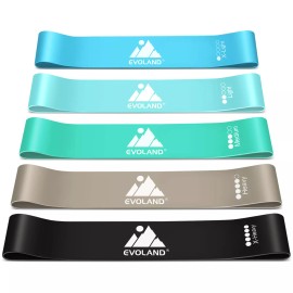 Evoland Resistance Bands Yoga Exercise Band Set For Women 5 Levels Fitness Booty band