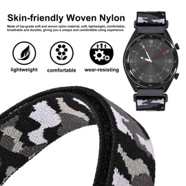 WOCCI 18mm Adjustable Nylon Watch Band, Quick Release Sport Loop Strap (City Camo)