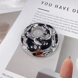 Vintage Geometric Brooch for Women Men Gold/Silver Plated Chunky Irregular Hollow Round Disc Lapel Pins for Hat Bag Suit Tie Clip Clothes Bags Decoration Accessories Jewelry (Silver)