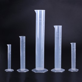 BESTOMZ Plastic Graduated Cylinder 10 ml 25 ml 50 ml 100 ml 250 ml