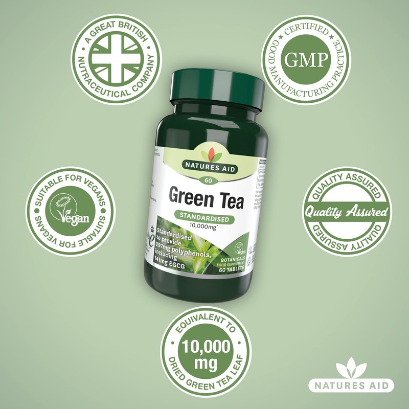 natures aid 10000 mg Green Tea Tablets - Pack of