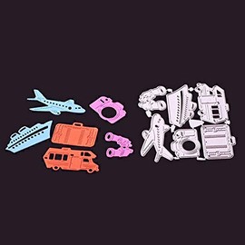 Aircraft Camera Bag Travel Kit Plane Car Cutting Dies,DIY Scrapbooking Artist Metal Cutting Dies Stencils Scrapbooking Decorative Embossing Folder Carbon Steel Paper Card DIY Die Cuts 9.2x8.2cm