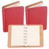 PATIKIL 6 Ring Binder Cover, 2 Pack A7 Leather Notebook