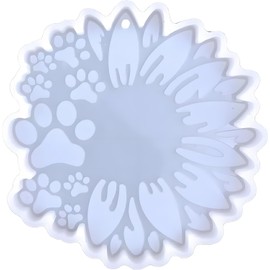 Sunflower Dog Paw Silicone Molds for Epoxy Resin Crafts, 2026 New Shiny Gloss Keychain Molds, DIY Jewelry Making Supplies for Resin Pendants, Charms, Pet Memorial Ornaments