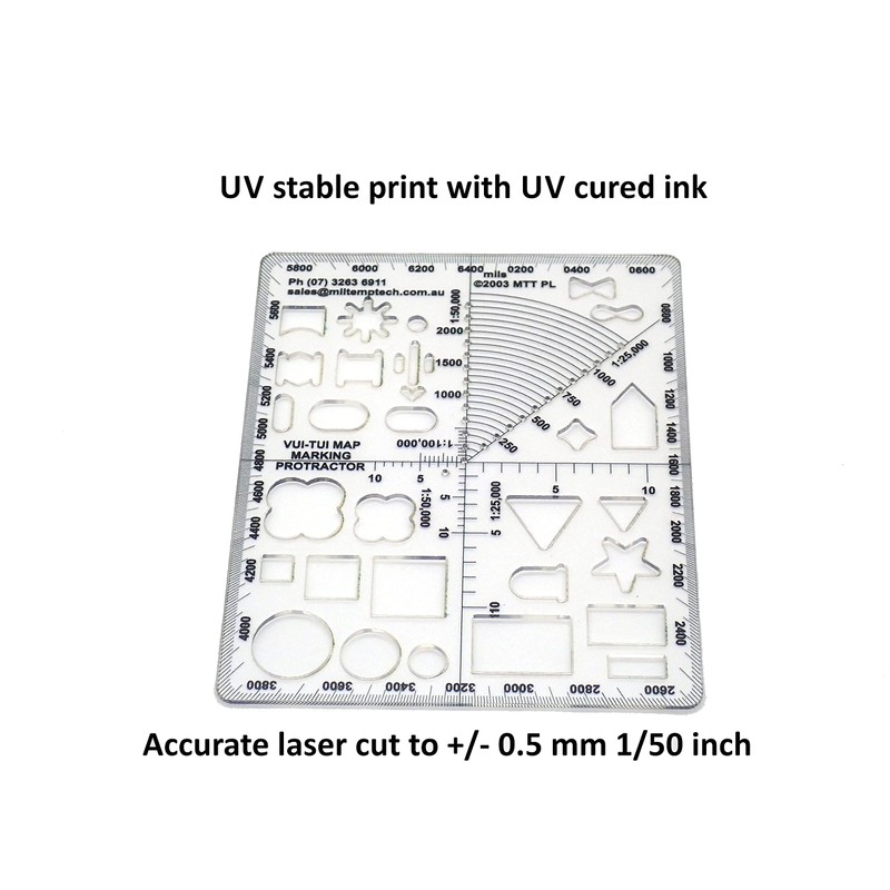 MTT PL - Vui-Tui Map Marking Protractor for Military map
