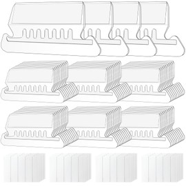 File Folder Tabs, 60 Pcs Clear Hanging File Tabs and 120 Pcs Inserts 2 Inches Plastic Hanging File Folder Tabs for Hanging Folders