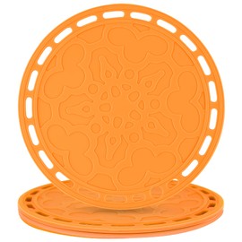 Smithcraft Silicone Trivet Big Round Mats and Trivets for Hot Dishes and Pots, Hot Pads for Countertops, Tables, Pot Holders, Spoon Rest Set of 3 Color Orange