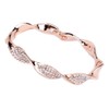 ALOHAMONI Women's Cubic Zirconia Twist Bracelet, Bangle, Curved, Twisted Design,
