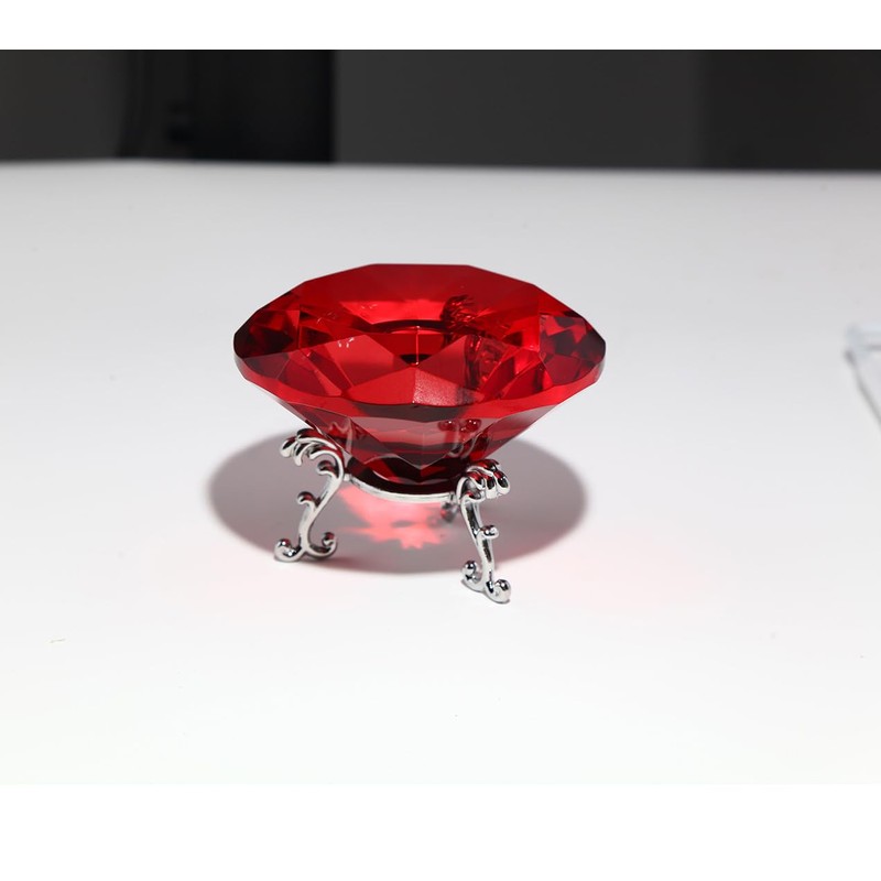 Large Crystal Diamond Paperweight with Stand Jewels Wedding Decorations Centerpieces