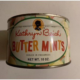 Katheryn Beich Vintage  Kathryn Beich Butter Mints Candy Tin Sealed Key Wind Full NOS Christmas