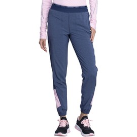 Cherokee Infinity CK225A Women's Mid-Rise Jogger Scrub Pant, Heather Navy, X-Large