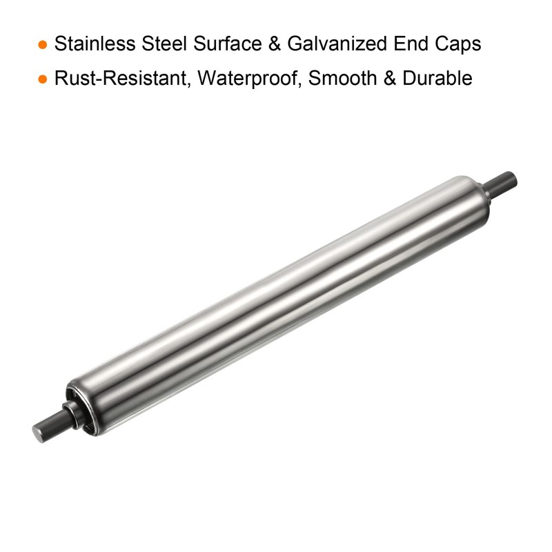 PATIKIL Conveyor Roller 1" Diameter 8" Length, 2 Pack Stainless