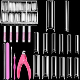 240pcs No C Curve Clear Nail Tips for Nail Art