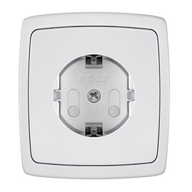 160111 Reer, Children Safety Electrical Plug Socket, Screw Fitting, White, Pack of 50