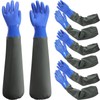 Shellwei 4 Pairs Chemical Resistant Rubber Gloves 27" Heavy Duty