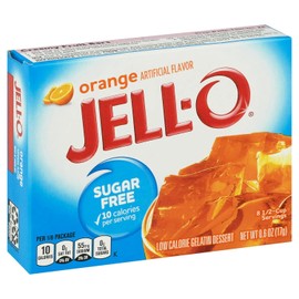 Jell-O Orange Sugar-Free Gelatin Mix (0.6 oz Boxes, Pack of 24)