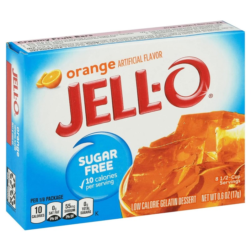 Jell-O Orange Sugar-Free Gelatin Mix (0.6 oz Boxes, Pack of