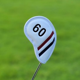 Premium PU Leather Wedge Cover Iron Cover Head Cover 1 Piece with Number Tag (48°, 50°, 52°, 54°, 56°, 58°, 60°) Single item (60°)