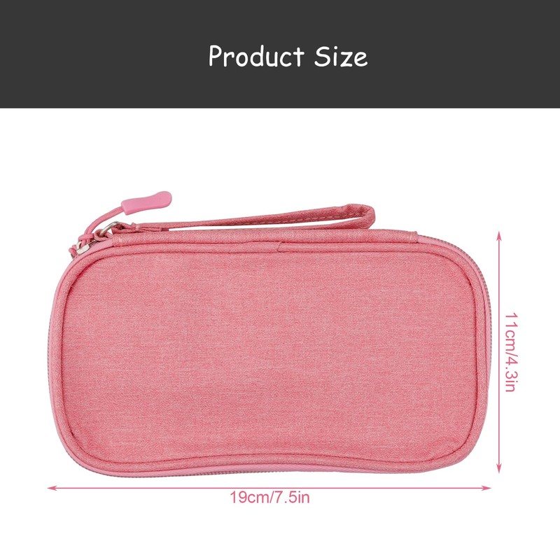 Rumyve Pink Double Electronic Accessories Bag Organizer Cable, Portable Waterproof