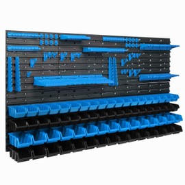 botle 68 Stacking Boxes Wall Shelf Plastic 154 x 78 cm Tool Holder Workshop Garage Storage System Visible Storage Boxes Chute