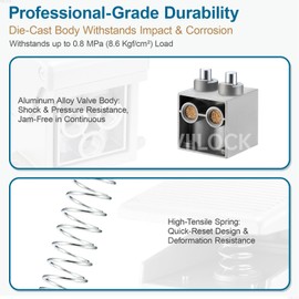 VIILOCK Pneumatic Foot Pedal Valve Kit, 1/4" NPT 5 Way 2 Position Nonslip Air Control Switch 4F210-08