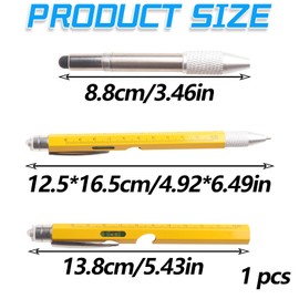 Rnemitery Yellow Steel Stand Pen, Multi-function Tool with Aluminum Copper ABS, Durable Construction Compact Design Portable for Professionals