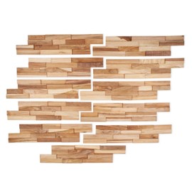 Nordic Style Natural Teak Wood Wall Panel, 11 Pieces (12.75 sq ft.)