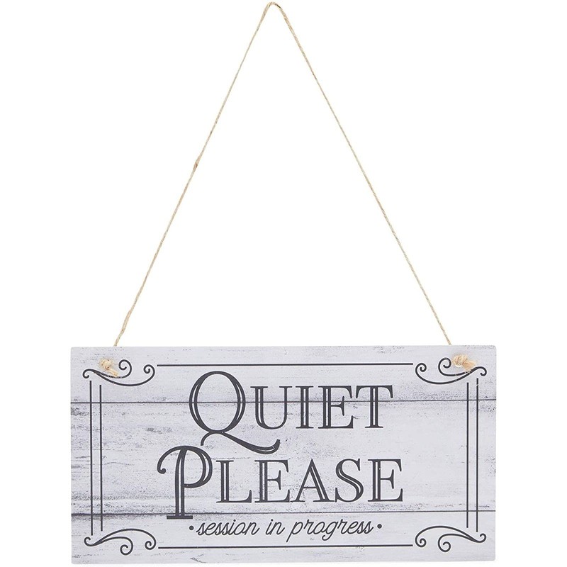 Stockroom Plus Hanging Door Sign for Therapist, Quiet Please Session