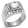 YourJewelleryBox Mens Men's Solitaire Simulated Diamond Ring Steel Not Tarnish