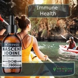 Nascent Iodine Supplement | 2800mcg | Potassium Iodide | Iodine Drops | 100% Vegan | Clear Color | Large 2oz