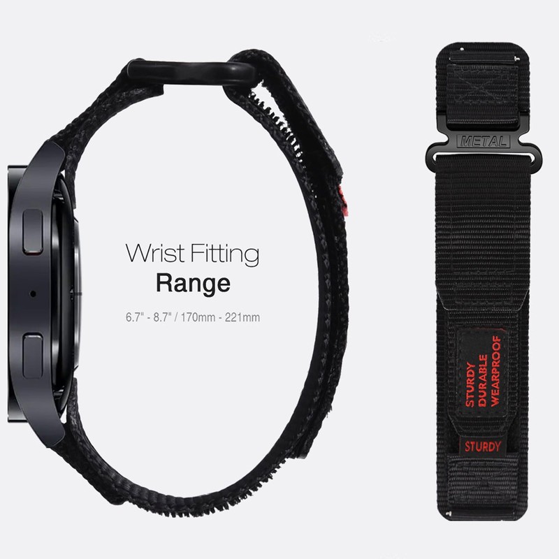 Compatible with ALPHAGEAR Smartwatch Bands, 22mm, 24mm Quick Release Rugged