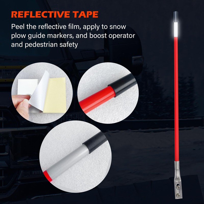 Snow Plow Blade Markers/Guides Kit 27" 304L Stainless Steel Base