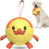 QDAN Dog Toys Soccer Ball with Straps, Interactive Dog Toys