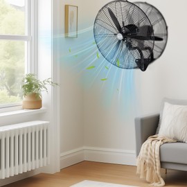 Cimcame Wall Mount Oscillating Fan 26" Industrial Fan with 4 Speed Ventilation 9299CFM Weatherproof Motor for Indoor Outdoor