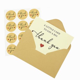 Askyorte Thank You Cards with Envelopes and Stickers - 25 Pack of Premium 350GSM, 4 x 5.5in Simple Thank You Notes for Wedding, Thanksgiving, Baby Shower, Business, Funeral, Birthdays, Graduation, Christmas and Teacher Appreciation Gifts