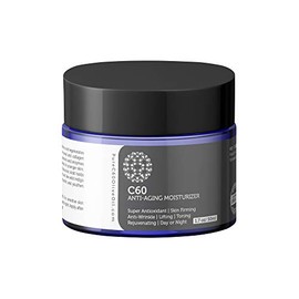 C60 Crema facial hidratante antienvejecimiento 1.7 fl oz con ácido hialurónico, vitaminas B + C + E y CoQ 10 para hombres y mujeres, hecha con ingredientes orgánicos, del productor