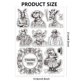 CHGCRAFT Animal Clear Stamps Vintage Transparent Silicone Stamps Rabbit Dog Deer Silicone Stamps for Card Making Decor DIY Scrapbooking Album Decor Paper Craft