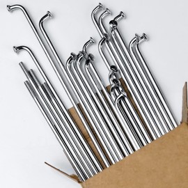 LUXU 36 Pcs 14G J Bend Bicycle Stainless Steel Spokes,Cycle Spokes with Brass Nipples,Mountain Bike Stainless Spokes,for MTB Wheel Spokes,Ebike,City Bikes-Replacement/Repair Stainless Spokes-268 mm