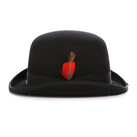 Ferrecci Derby Bowler Hat 100% Australian Wool | Dress Hats for Men | Mens Derby Hat Black
