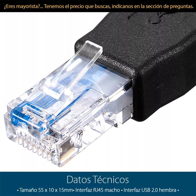 Mercader Digital 10 Pzs Adaptador Rj45 A Usb 2.0 Hembra