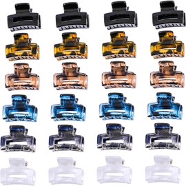 24Pcs Square Hair Claws Strong Hold Small Hair Clips Non Slip Mini Claw Clips for Women Girls