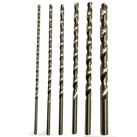 JVJ 6pcs 200mm Length 4-10mm HSS Drill bits HSS Drill bit Wood Drill Twist Drill for Drilling Ø 4, 5, 6, 7, 8, 10mm